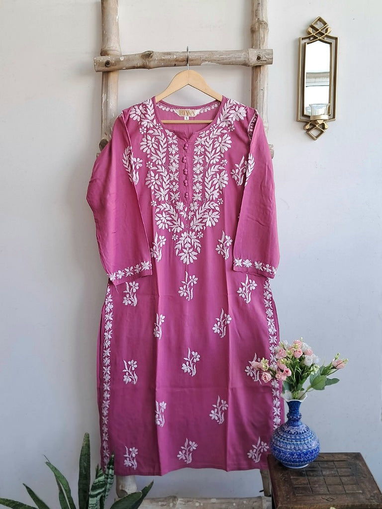 Chikankari rayon kurti