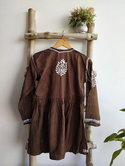 Jaza Short Cotton Hand Embroidered Lucknow Chikan Kurti