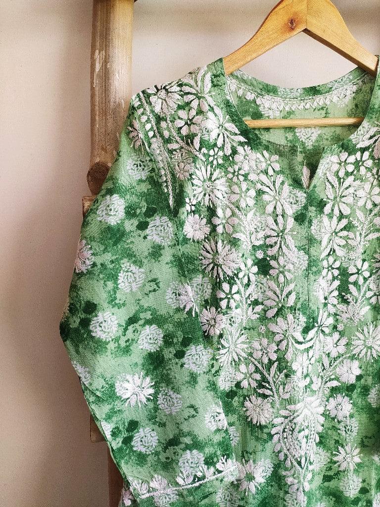 Seher Cotton Mul Chikankari Straight Kurti - Labelriwa