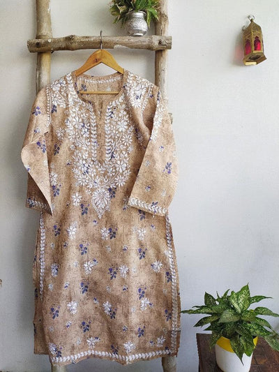 Mehr Cotton Chikankari Straight Kurti - Labelriwa