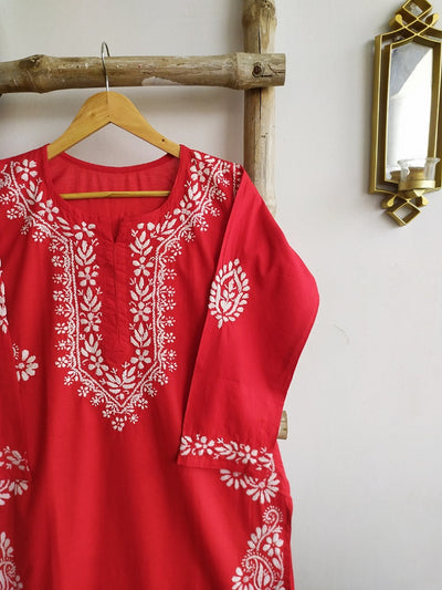 Samar Chikankari Cotton Straight Kurta