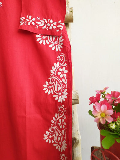 Samar Chikankari Cotton Straight Kurta