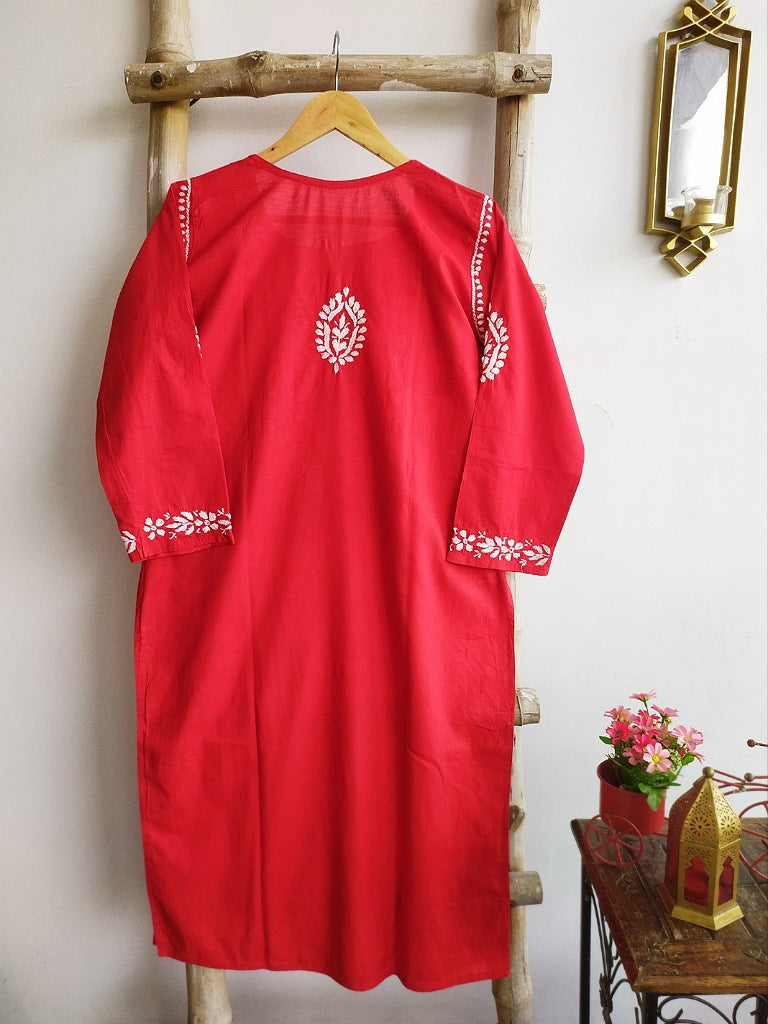 Samar Chikankari Cotton Straight Kurta