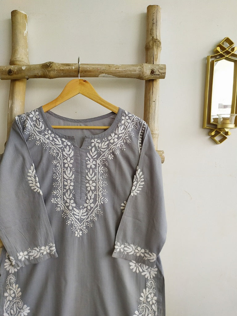 Samar Chikankari Cotton Straight Kurta