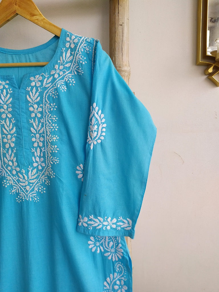 Samar Chikankari Cotton Straight Kurta