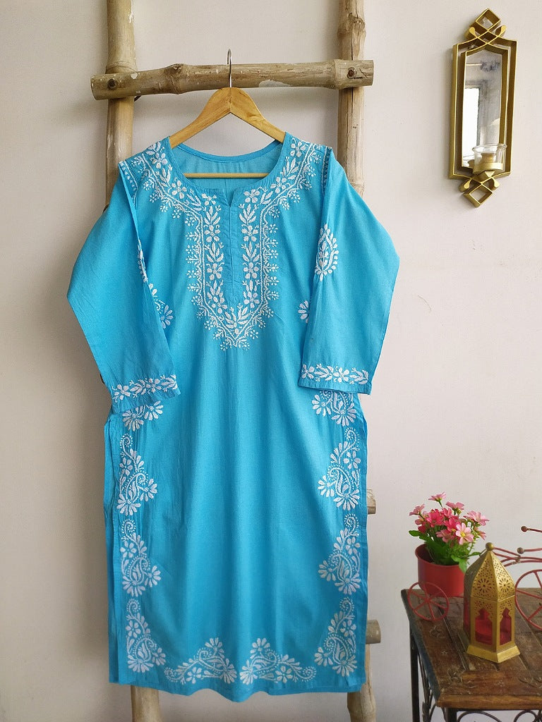 Samar Chikankari Cotton Straight Kurta