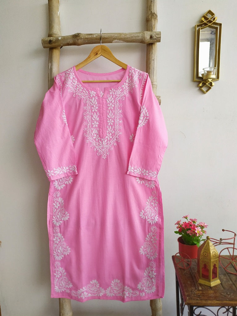 Samar Chikankari Cotton Straight Kurta