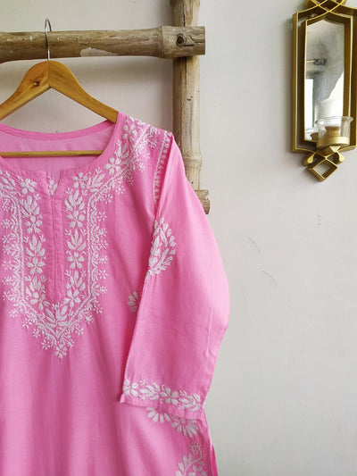 Samar Chikankari Cotton Straight Kurta