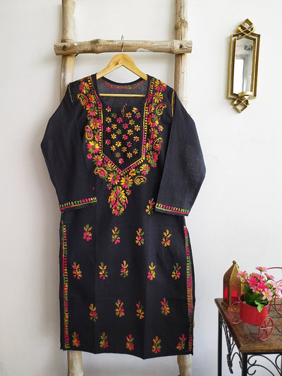 Black chikan kurta