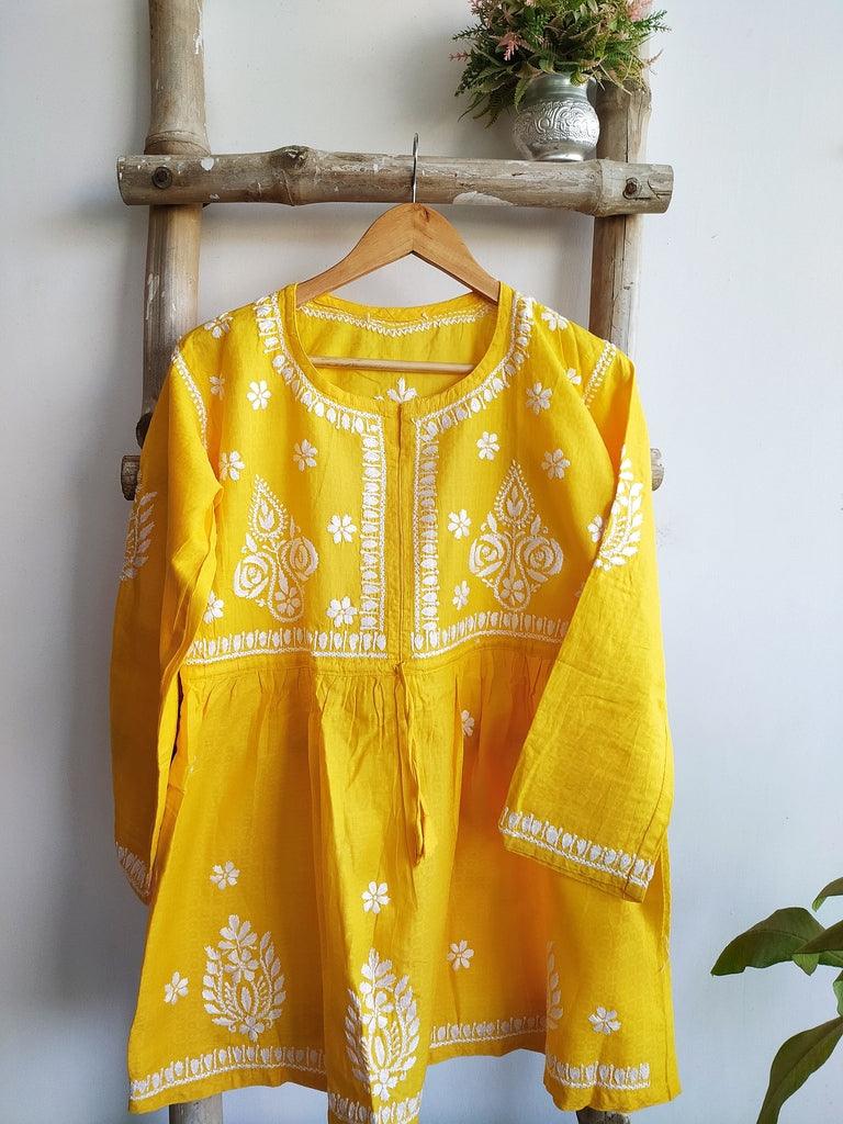 yellow short kurti